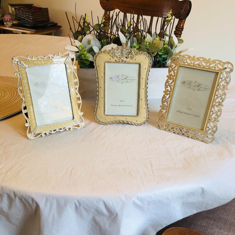 Frames of Pearl and Genuine Austrian Crystals all 4 x 6 inches